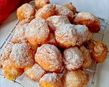 A picture of step 6 of Saffron rice calas.