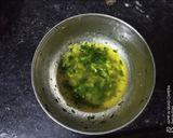 A picture of step 1 of Traditional Gujarati Rice Panki.
