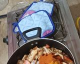 A picture of step 2 of Butt palak recipe.