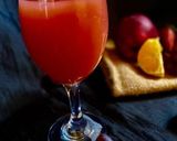 A picture of step 3 of Soga drink (strawberry, Orange, grapes and Apple)🍓🍊🍒🍎.