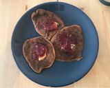 A picture of step 4 of Chocolate vegan pancakes.