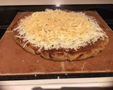 A picture of step 4 of California Farm Cheese Pizza.