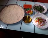 A picture of step 1 of Steamed Rice Grits (Dambun Shinkafa) with Pepper and Onion Sauce.