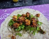 A picture of step 8 of Paneer and Beans Burrito wrap.