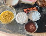 A picture of step 2 of Passion fruit brownie with passion fruit sauce.