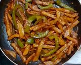 A picture of step 7 of Chilli potatoes.