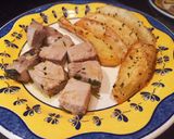 Foto del paso 4 de la receta: Dados de atún fresco con guarnición de patatas