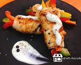 รูปขั้นตอนการทำที่ 4 ของ อกไก่ย่างพริกหวาน กับวาซาบิมายองเนส