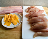 A picture of step 2 of Bacon wrapped Cheddar Chicken.