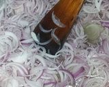A picture of step 2 of Bhindi ghousht.