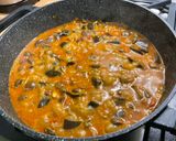 A picture of step 19 of Eggplant Curry with Mushrooms, Tomatoes, and Coconut Milk.