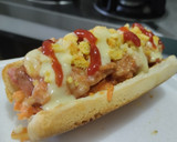 Foto del paso 11 de la receta: Perrito🌭caliente con jamón🥯y ensalada🥓🥯🧀🧅🍎🥕