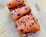Foto langkah ke 5 dari resep Dadar Gulung Polkadot Isi Pisang Cokelat.