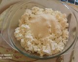 A picture of step 5 of Chhena poda Orissa dish.
