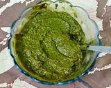 A picture of step 3 of Curry leaves chutney.