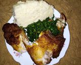 A picture of step 5 of Fried chicken with ugali.