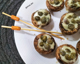 Foto del paso 5 de la receta: Champiñón relleno de gorgonzola y alcaparras en airfryer