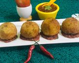 A picture of step 13 of Cheese balls with herb 🌿 tomato 🍅sauce.