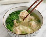 Foto langkah ke 4 dari resep Pangsit rebus - Wonton Isi Ayam Udang.