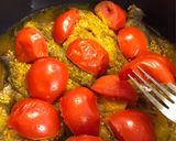 A picture of step 2 of Mirza Ghasemi (Mirza Qasemi)🍆🧄🥫🥚.
