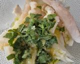 Une image de l'étape 2 de Ceviche de cabillaud à la sauge, citron confit et huile vanillée.