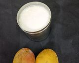 A picture of step 1 of Mango Shrikhand with Blackberry.
