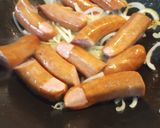 A picture of step 2 of Curry Sausages.