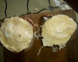 A picture of step 6 of DIY beef burger with egg.