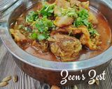 A picture of step 4 of Champaran/Ahuna Mutton.
