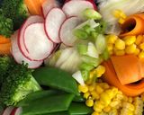 A picture of step 2 of Rainbow Buddha Bowl - vegan.