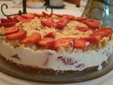 Tarta de queso con fresas