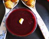 A picture of step 11 of Beetroot Spinach SoupWith Bread Spanich Appe.