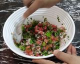 A picture of step 9 of Rangeen Pulao.