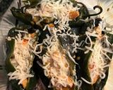 A picture of step 8 of Shrimp-Stuffed Poblano Peppers in Chipotle Cream Sauce.