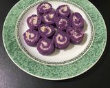 Foto langkah ke 4 dari resep Mpasi snack 10m+ ubi ungu gulung keju.