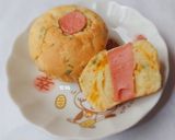 Hình bước làm 5 của món Muffins MẶN vị: phô mai-hành lá-xúc xích
