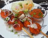 A picture of step 6 of Veg Tandoori Momos with fìŕè roasted Mexican Tomato Salsa.