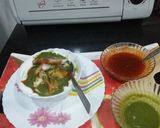 A picture of step 4 of Papdi Bhalla chaat.