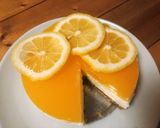 A picture of step 6 of No Bake Orange-Gelatin Layered Cheesecake.