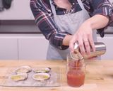 A picture of step 3 of Bloody Mary and oysters.
