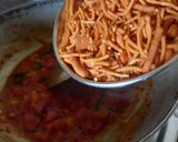 A picture of step 4 of Sev Tomato Sabji - Gujarati dinner sabji with butter roti.