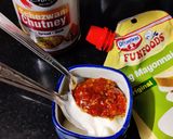 A picture of step 1 of Schezwan mayo dip.