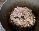 A picture of step 8 of Baked Rice, Chicken and Mushrooms (American biryani).