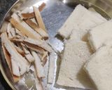 A picture of step 1 of Bread Dahi Vada.