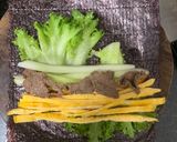Hình bước làm 2 của món Kimbap cuốn rau Eatclean