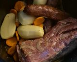 Une image de l'étape 2 de Soupe de tomates lard fumé et saucisses fumées.