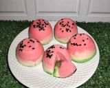 Foto langkah ke 8 dari resep Bolu Kukus "Semacha" (Semangka Isi Cream Matcha).