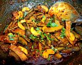 A picture of step 5 of Kaju Karela Sabji.