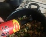 A picture of step 11 of Beef Fajitas with Potatoes 😘😘.