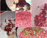 A picture of step 2 of Beetroot Pulao.